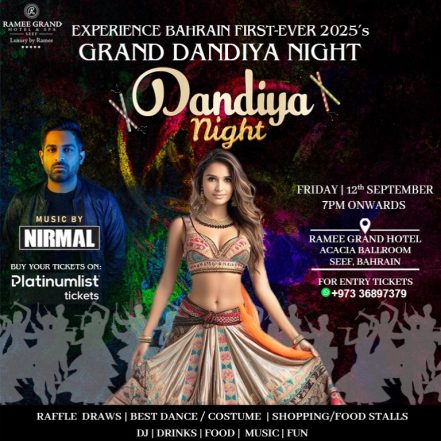 Grand Dandiya Night Bahrain – Desi Events JUZN.com Special Offers, Deals & Discounts